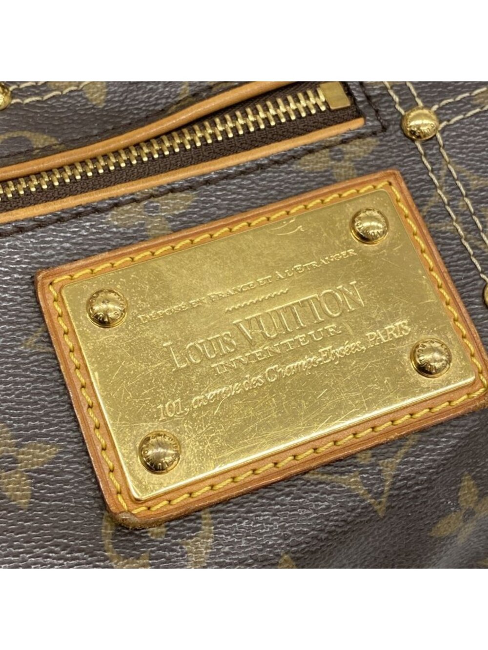 Louis Vuitton Handbag Monogram Rivet Brown - Picture 10 of 11